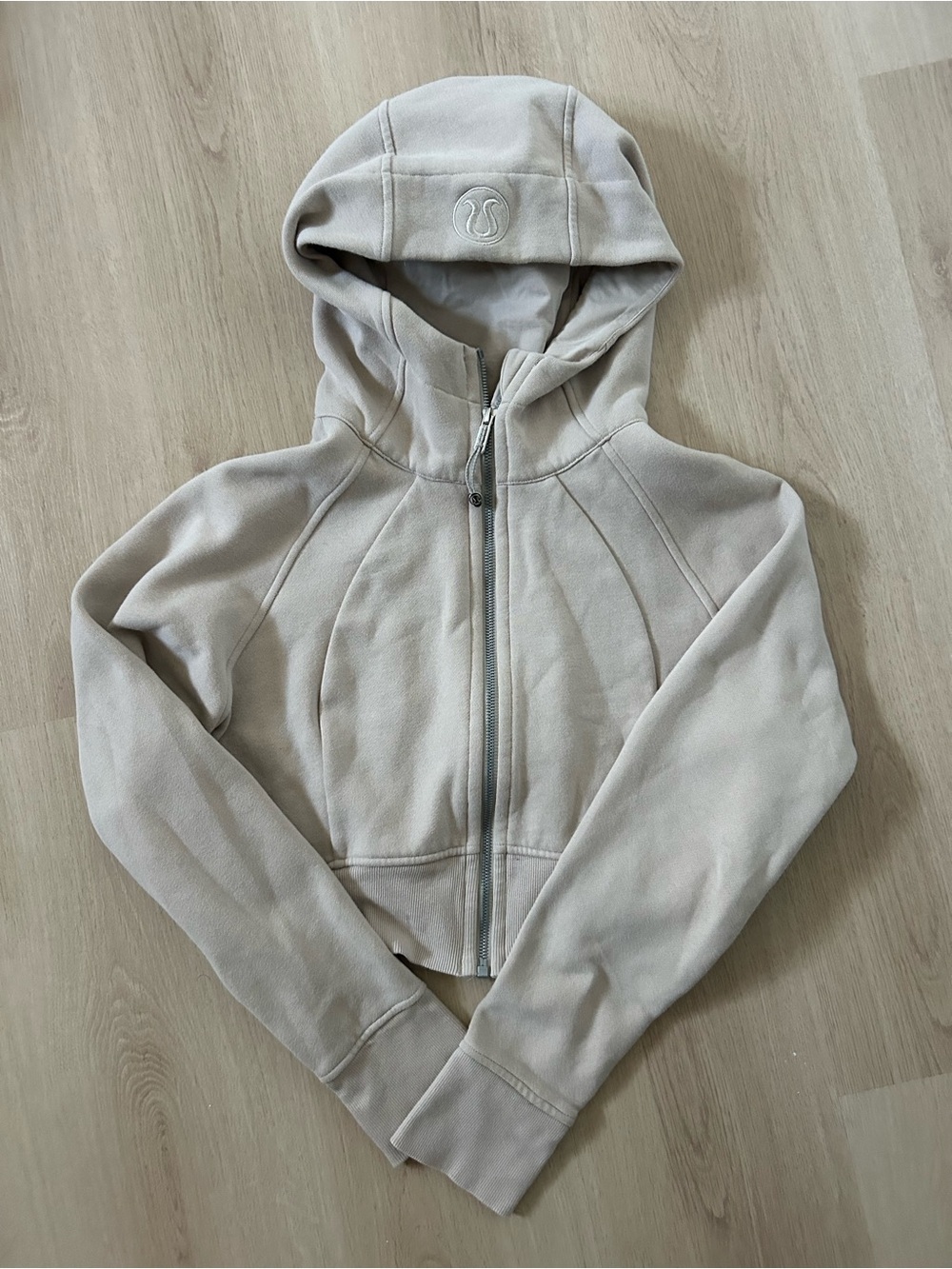 lululemon athletica Light Beige Zip Front Hoodie Jacket